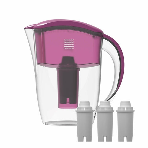 Drinkpod Alkaline Water Filter Pitcher, 8-Stage Cartridge 2.5L